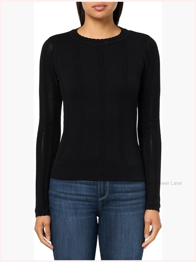 Women's Square Neck Pullover Long Sleeve Top